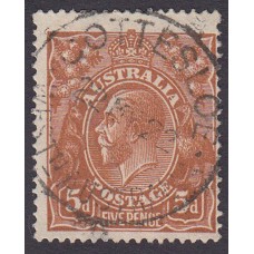 Australian    King George V    5d Chestnut   Single Crown WMK  Plate Variety 1R35